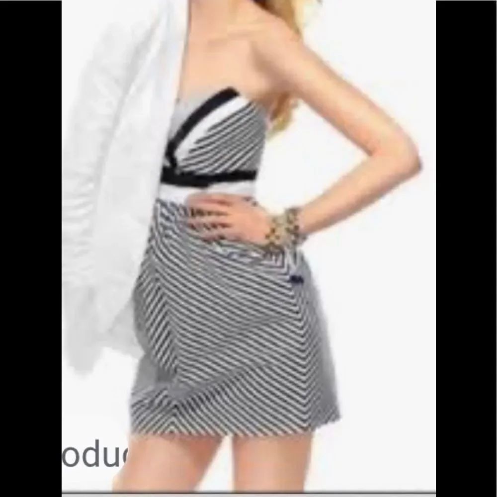 Alice+Olivia Y2K black&white strapless mini dress XS/S